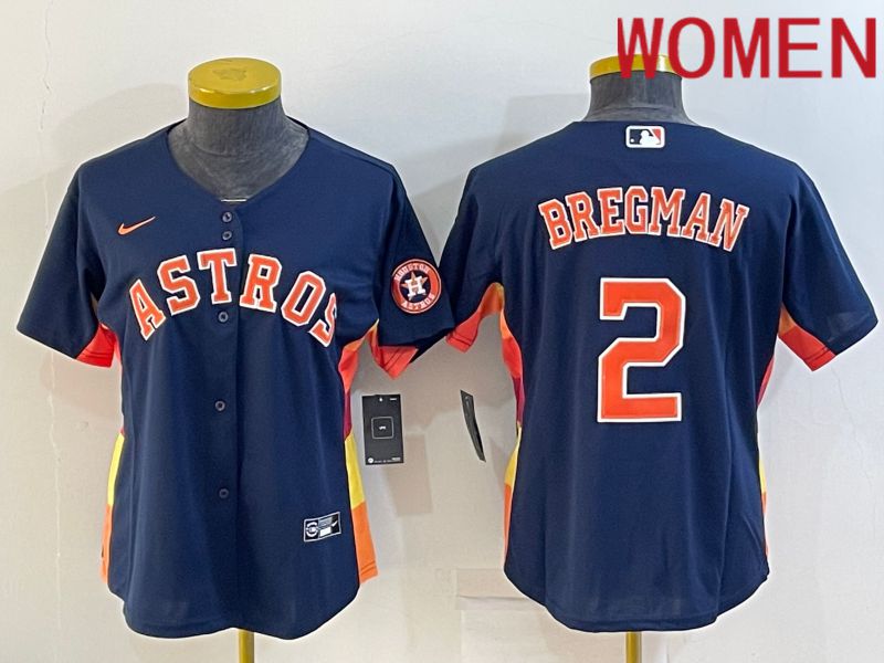 Women Houston Astros #2 Bregman Blue Game Nike 2022 MLB Jerseys